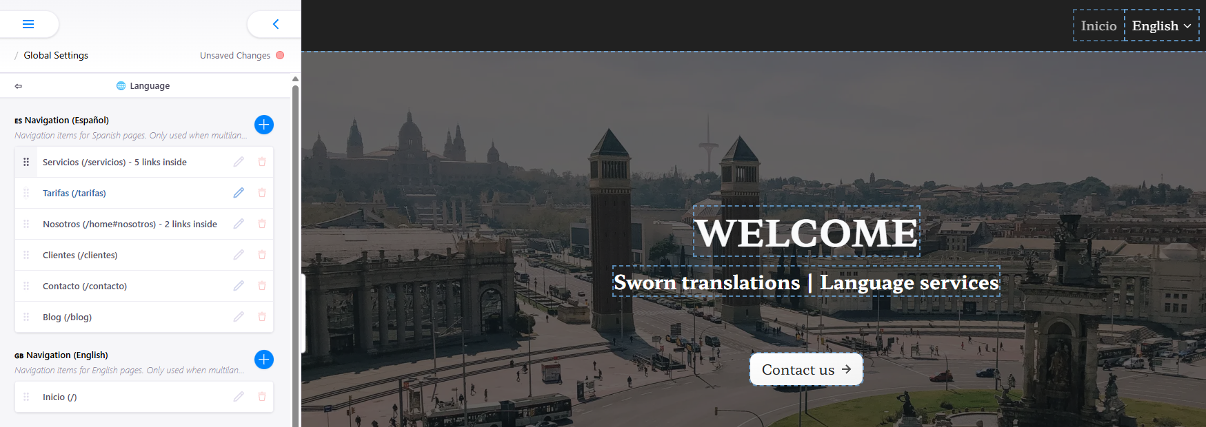 Empty header in new language